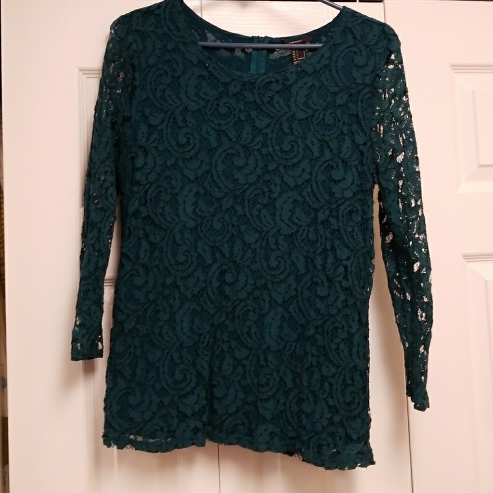 Teal lace top